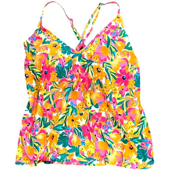 Anne Cole LTD Edition XS Swim Pullover Triangle Tankini Top (Sunshine Floral) - Picture 1 of 8
